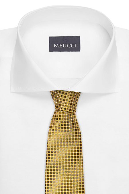 Желтый галстук с орнаментом для мужчин бренда Meucci (Италия), арт. 03202006-70 - фото. Цвет: Желтый. Купить в интернет-магазине https://shop.meucci.ru
