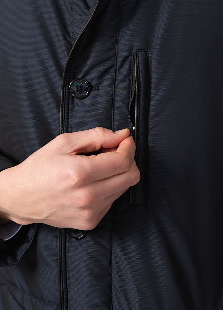 Утепленная  куртка средней длины  для мужчин бренда Meucci (Италия), арт. 13222 - фото. Цвет: Темно-синий. Купить в интернет-магазине https://shop.meucci.ru
