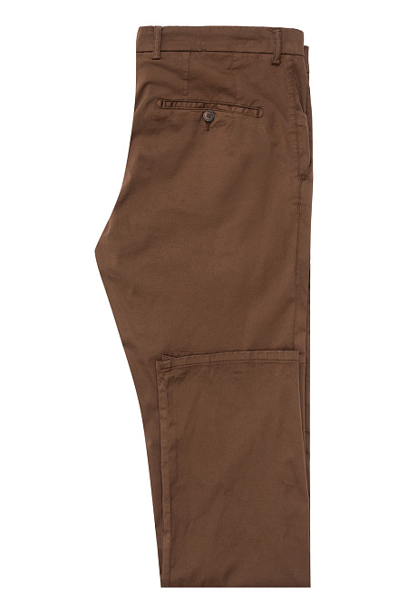 Мужские брюки из хлопка с шелком цвета какао  арт. TF 0599X CACAO Meucci (Италия) - фото. Цвет: Коричневый. Купить в интернет-магазине https://shop.meucci.ru
