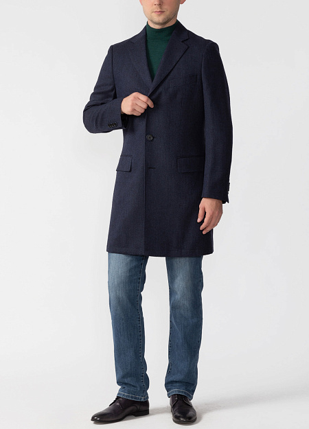 Пальто для мужчин бренда Meucci (Италия), арт. MI 5300191/8091 - фото. Цвет: Синий меланж. Купить в интернет-магазине https://shop.meucci.ru
