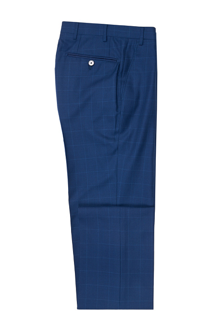 Мужские брендовые брюки арт. MI 30053/3131 Meucci (Италия) - фото. Цвет: Синий в клетку. Купить в интернет-магазине https://shop.meucci.ru
