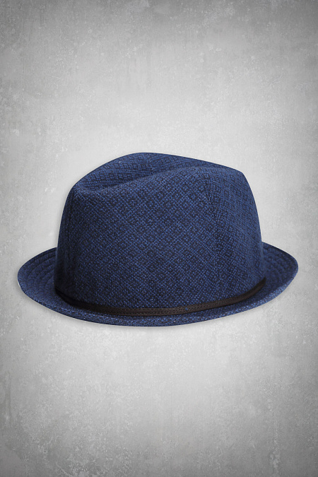 Шляпа для мужчин бренда Meucci (Италия), арт. 1568021/1 - фото. Цвет: Синий, микродизайн, орнамент. Купить в интернет-магазине https://shop.meucci.ru
