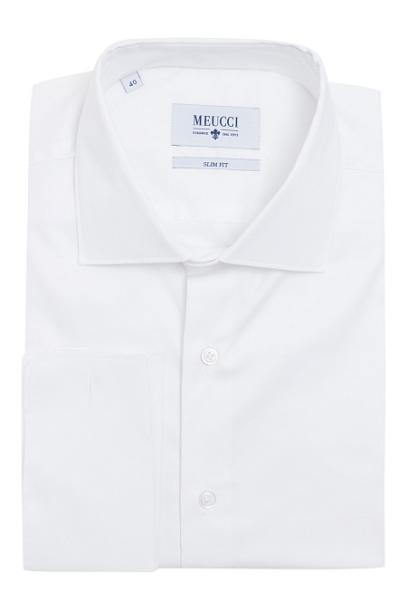 Модная мужская классическая рубашка под запонки арт. SL 91604 R 10271/141102Z от Meucci (Италия) - фото. Цвет: Белый. Купить в интернет-магазине https://shop.meucci.ru

