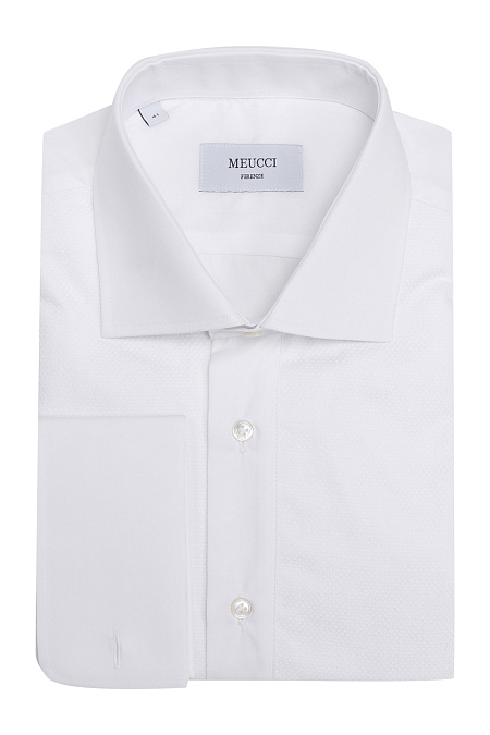 Модная мужская рубашка под запонки арт. CL 9045R 20122/14359 от Meucci (Италия) - фото. Цвет: Белый. Купить в интернет-магазине https://shop.meucci.ru

