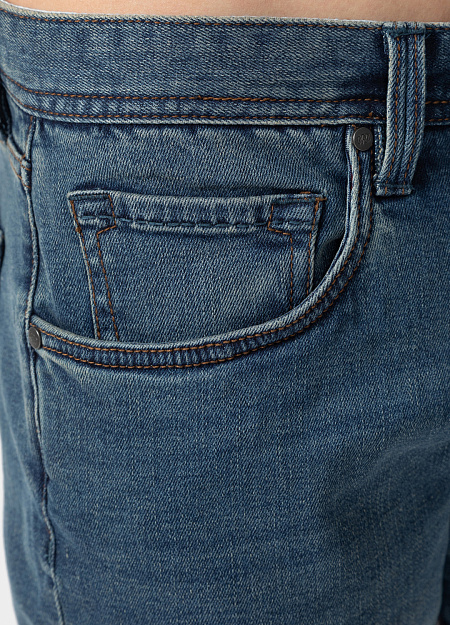 Мужские брендовые джинсы  арт. NLTR SL 1902 Meucci (Италия) - фото. Цвет: Синий. Купить в интернет-магазине https://shop.meucci.ru

