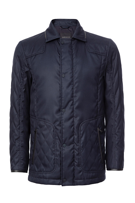 Классическая утепленная куртка для мужчин бренда Meucci (Италия), арт. 11172 - фото. Цвет: Темно-синий. Купить в интернет-магазине https://shop.meucci.ru
