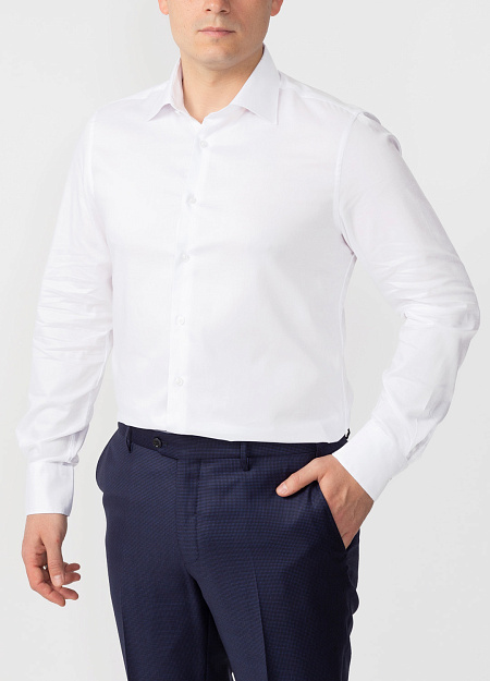 Модная мужская рубашка арт. SL 90202 RL BAS 0291/141909 от Meucci (Италия) - фото. Цвет: Белый. Купить в интернет-магазине https://shop.meucci.ru

