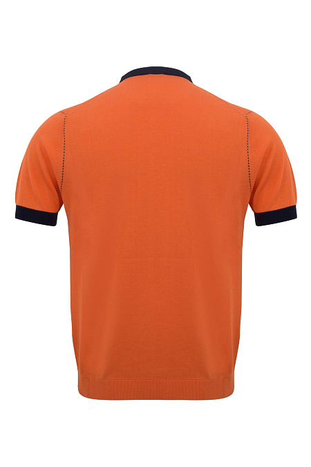 Оранжевая футболка с цветным кантом для мужчин бренда Meucci (Италия), арт. 1432/10402/47 - фото. Цвет: Оранжевый. Купить в интернет-магазине https://shop.meucci.ru
