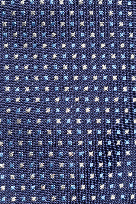 Темно-синий галстук из шелка с мелким цветным орнаментом для мужчин бренда Meucci (Италия), арт. EKM212202-15 - фото. Цвет: Темно-синий, цветной орнамент. Купить в интернет-магазине https://shop.meucci.ru
