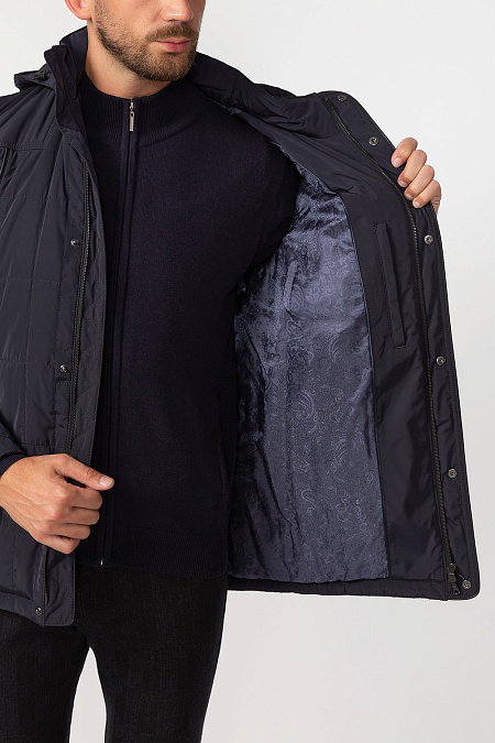 Утепленная куртка для мужчин бренда Meucci (Италия), арт. 10911 - фото. Цвет: Темно-синий. Купить в интернет-магазине https://shop.meucci.ru
