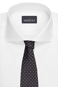Темно-синий галстук из шелка с мелким цветным орнаментом (EKM212202-65)