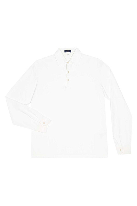 Модная мужская рубашка-поло из хлопка арт. E161036 CALLA от Meucci (Италия) - фото. Цвет: Белый. Купить в интернет-магазине https://shop.meucci.ru

