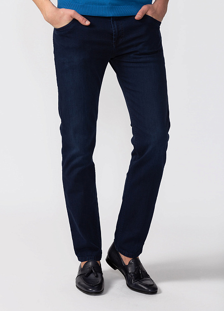 Мужские брендовые синие джинсы арт. T122 TRZ/W923 Meucci (Италия) - фото. Цвет: Синий. Купить в интернет-магазине https://shop.meucci.ru
