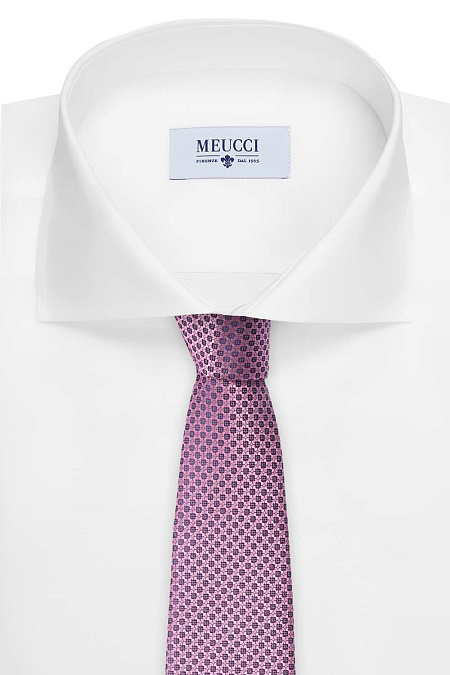 Розовый галстук с орнаментом для мужчин бренда Meucci (Италия), арт. 36448/5 - фото. Цвет: Розовый. Купить в интернет-магазине https://shop.meucci.ru
