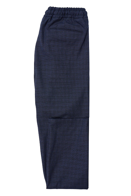 Мужские спортивные брюки в спортивном стиле темно-синие в клетку  арт. VB 4010SP Gem Blue Meucci (Италия) - фото. Цвет: Темно-синие в клетку. Купить в интернет-магазине https://shop.meucci.ru
