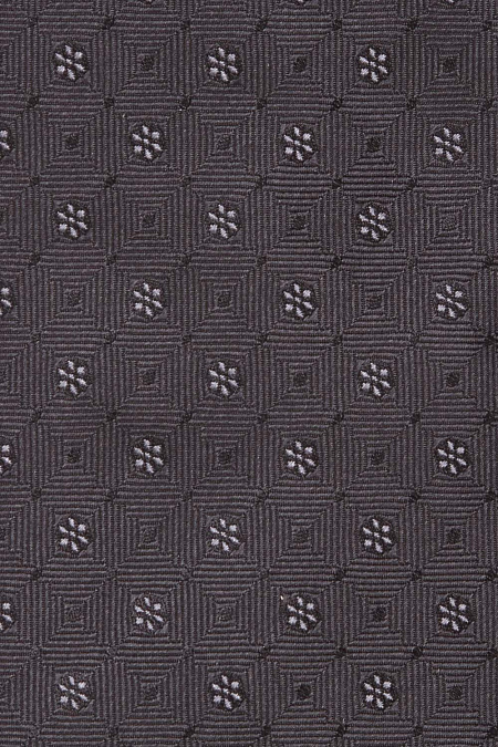 Графитово-серый галстук с узором для мужчин бренда Meucci (Италия), арт. 11511/1 - фото. Цвет: Черный. Купить в интернет-магазине https://shop.meucci.ru
