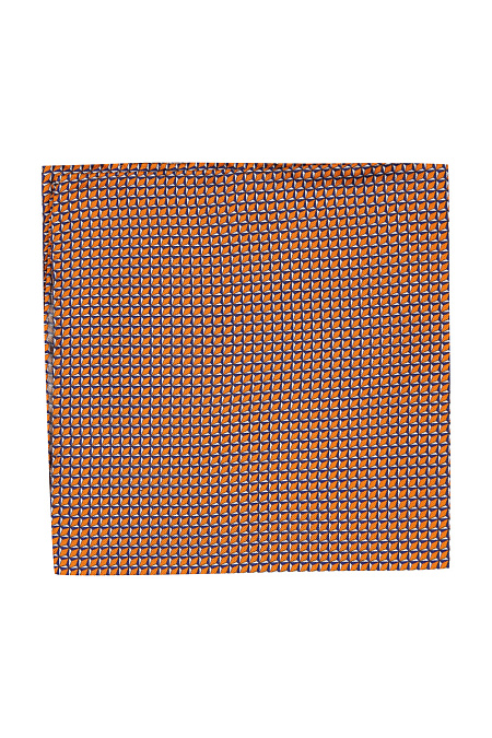 Платок для мужчин бренда Meucci (Италия), арт. 7303/2 - фото. Цвет: Сине-оранжевый орнамент. Купить в интернет-магазине https://shop.meucci.ru
