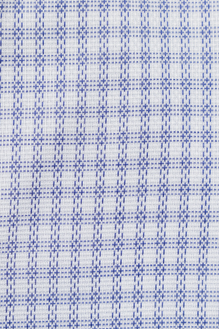 Белая рубашка в клетку для мужчин бренда Meucci (Италия), арт. SL 902020 R 91AG/302120 - фото. Цвет: Белый, синяя клетка. Купить в интернет-магазине https://shop.meucci.ru
