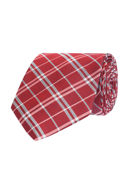 Красный галстук в косую клетку для мужчин бренда Meucci (Италия), арт. 46119/3 - фото. Цвет: Красный. Купить в интернет-магазине https://shop.meucci.ru
