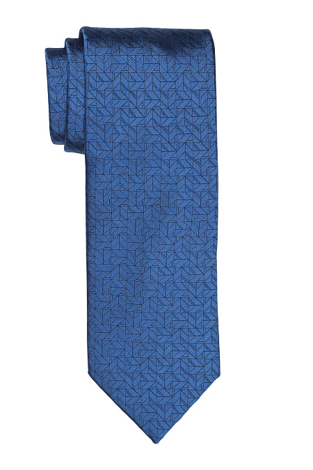 Синий галстук с фирменным орнаментом для мужчин бренда Meucci (Италия), арт. 89108/1 - фото. Цвет: Синий с фирменным орнаментом MEUCCI. Купить в интернет-магазине https://shop.meucci.ru

