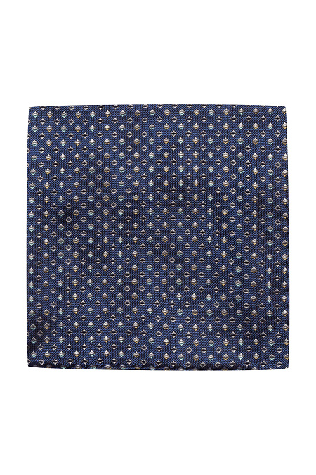 Шелковый платок темно-синего цвета для мужчин бренда Meucci (Италия), арт. 40018/1 - фото. Цвет: Синий. Купить в интернет-магазине https://shop.meucci.ru

