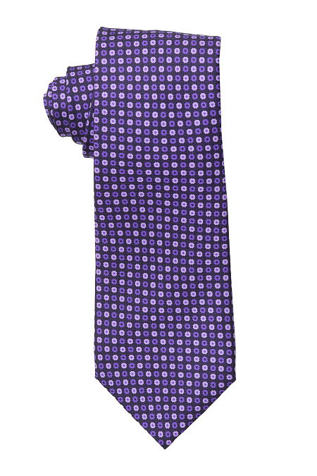 Фиолетовый галстук с рисунком для мужчин бренда Meucci (Италия), арт. TJ3368-2/17 - фото. Цвет: Фиолетовый. Купить в интернет-магазине https://shop.meucci.ru
