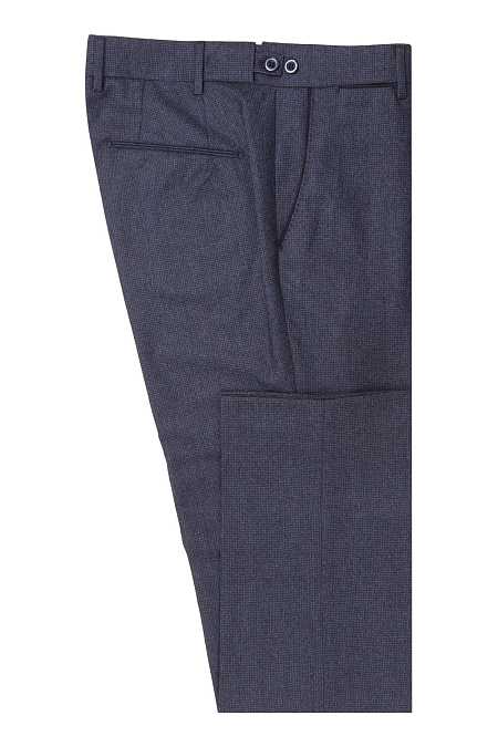Мужские брендовые синие брюки из шерсти арт. VB4969 BLUE Meucci (Италия) - фото. Цвет: Синий с микродизайном. Купить в интернет-магазине https://shop.meucci.ru
