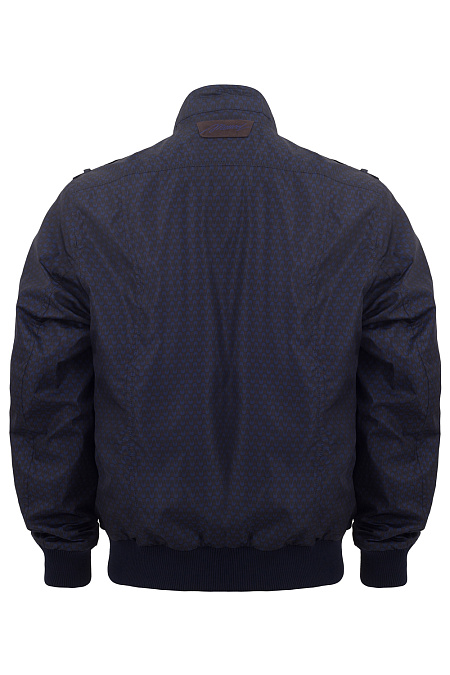 Легкая куртка-бомбер синего цвета с микродизайном для мужчин бренда Meucci (Италия), арт. 3222 - фото. Цвет: Темно-синий, микродизайн. Купить в интернет-магазине https://shop.meucci.ru
