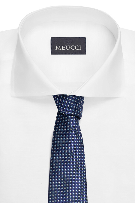 Синий галстук с мелким цветным орнаментом для мужчин бренда Meucci (Италия), арт. EKM212202-97 - фото. Цвет: Синий, цветной орнамент. Купить в интернет-магазине https://shop.meucci.ru
