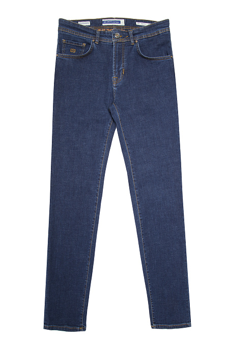Мужские брендовые джинсы темно-синие зауженные книзу  арт. CA12JBl.Ye. 8 SL Meucci (Италия) - фото. Цвет: Темно-синий. Купить в интернет-магазине https://shop.meucci.ru
