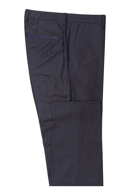 Мужские брендовые брюки арт. FA5513 NAVY Meucci (Италия) - фото. Цвет: Темно-синий, микродизайн. Купить в интернет-магазине https://shop.meucci.ru

