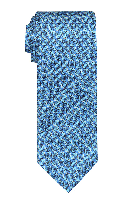 Синий галстук с мелким узором для мужчин бренда Meucci (Италия), арт. 7270/3 - фото. Цвет: Синий с орнаментом. Купить в интернет-магазине https://shop.meucci.ru
