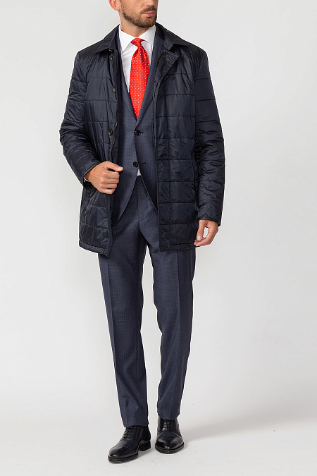 Утепленная куртка для мужчин бренда Meucci (Италия), арт. 83221 - фото. Цвет: Темно-синий. Купить в интернет-магазине https://shop.meucci.ru
