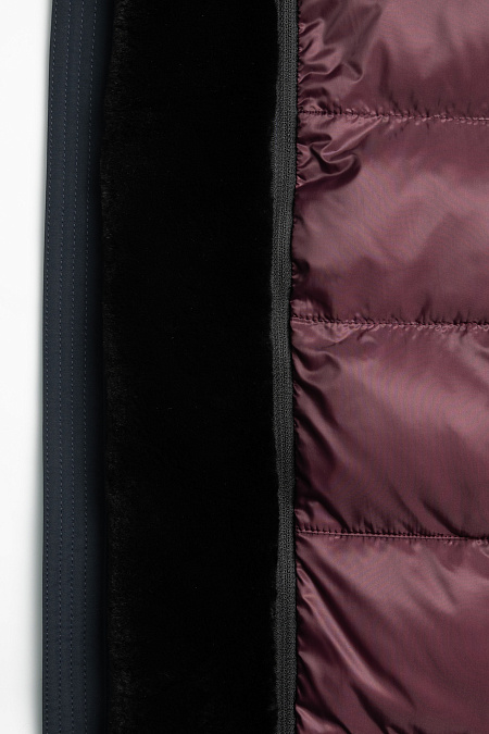 Удлиненный пуховик-парка с капюшоном  для мужчин бренда Meucci (Италия), арт. 9595 - фото. Цвет: Темно-синий. Купить в интернет-магазине https://shop.meucci.ru
