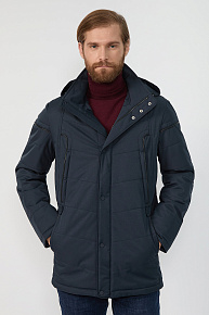 Утепленная куртка средней длины с капюшоном  (5616)
