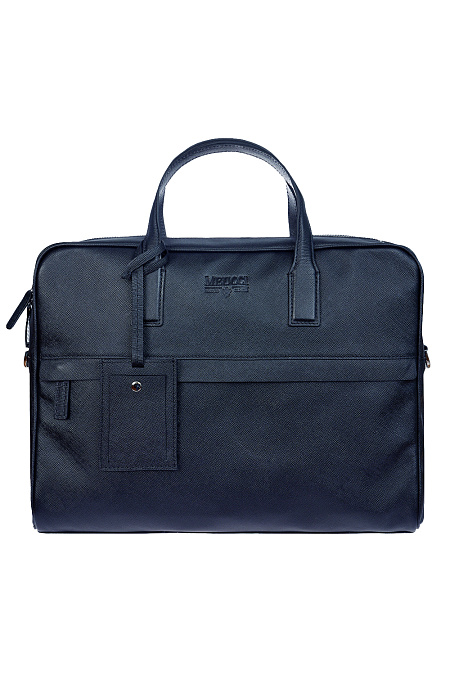 Кожаная сумка-портфель темно-синего цвета  для мужчин бренда Meucci (Италия), арт. О-78183 Blue - фото. Цвет: Темно-синий. Купить в интернет-магазине https://shop.meucci.ru
