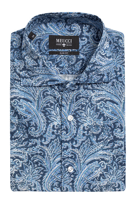 Модная мужская рубашка с коротким рукавом  арт. SL 92600R 39152/141062 от Meucci (Италия) - фото. Цвет: Принт.
