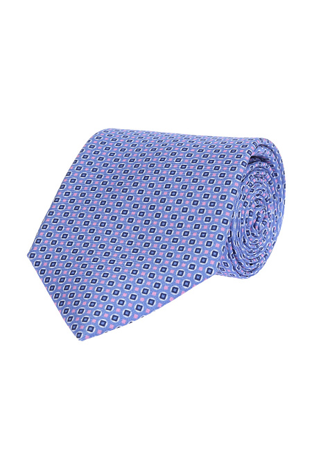 Голубой галстук с мелким орнаментом для мужчин бренда Meucci (Италия), арт. 7136/3 - фото. Цвет: Голубой. Купить в интернет-магазине https://shop.meucci.ru
