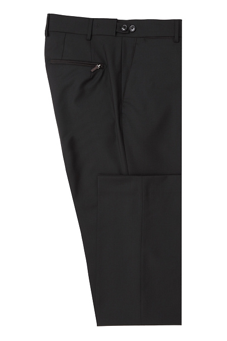 Мужские брендовые черные шерстяные брюки арт. RD690 BLACK Meucci (Италия) - фото. Цвет: Черный. Купить в интернет-магазине https://shop.meucci.ru
