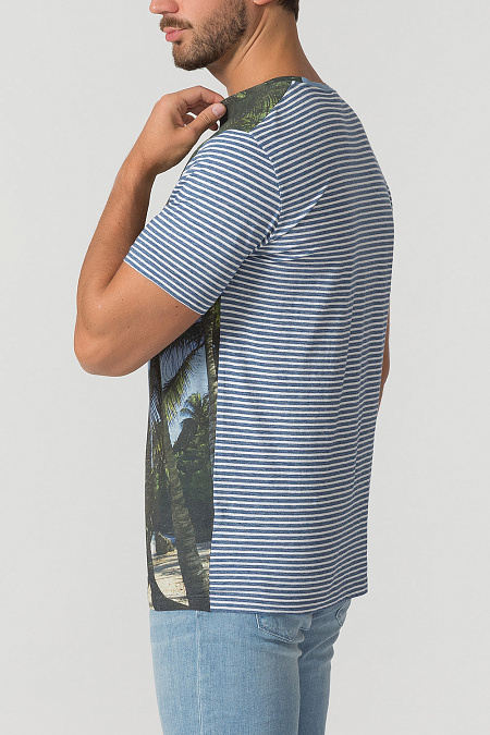 Хлопковая футболка с принтом для мужчин бренда Meucci (Италия), арт. 1555105/1 - фото. Цвет: Цветной принт. Купить в интернет-магазине https://shop.meucci.ru
