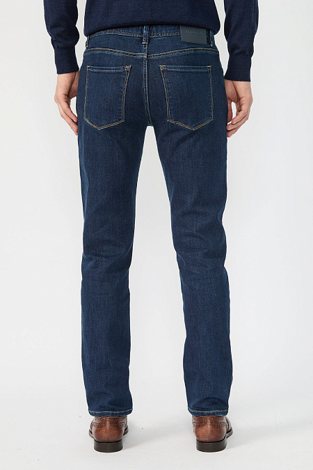 Мужские брендовые джинсы классического кроя средней ширины арт. NLW 2102 REG Meucci (Италия) - фото. Цвет: Синий. Купить в интернет-магазине https://shop.meucci.ru
