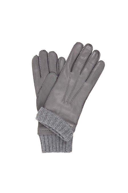 Серые перчатки из натуральной кожи для мужчин бренда Meucci (Италия), арт. 209/P/28 - фото. Цвет: Серый. Купить в интернет-магазине https://shop.meucci.ru
