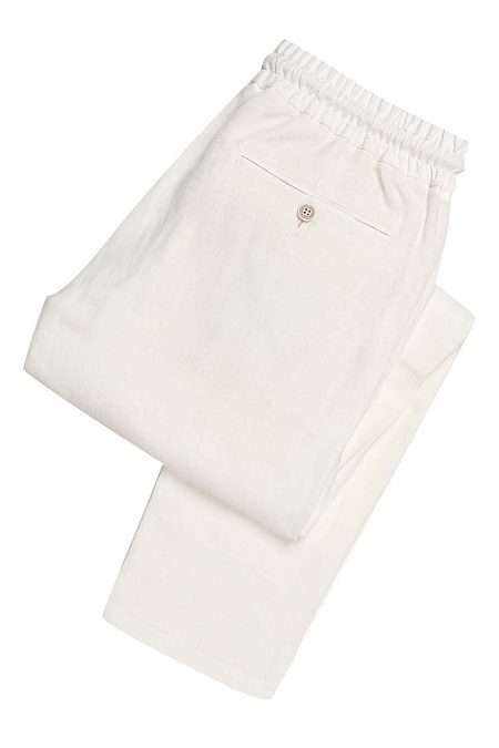Мужские брендовые брюки арт. LM104 WHITE Meucci (Италия) - фото. Цвет: Белый с оттенком слоновой кости. Купить в интернет-магазине https://shop.meucci.ru
