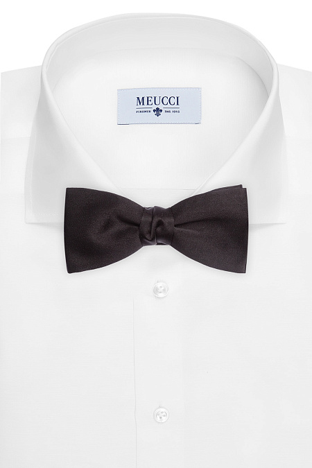 Бабочка черного цвета из шелка для мужчин бренда Meucci (Италия), арт. 1282/11 - фото. Цвет: Черный. Купить в интернет-магазине https://shop.meucci.ru
