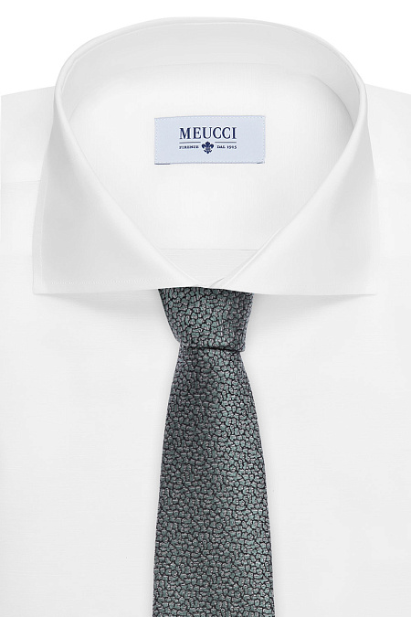 Серый  галстук с микроузором для мужчин бренда Meucci (Италия), арт. 46101/4 - фото. Цвет: Серый. Купить в интернет-магазине https://shop.meucci.ru
