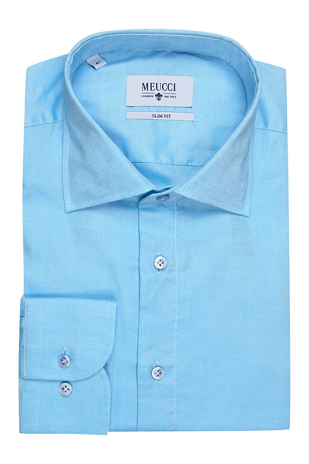 Модная мужская голубая рубашка с длинными рукавами арт. SL 9302203 R 12162/151215 от Meucci (Италия) - фото. Цвет: Ярко-голубой. Купить в интернет-магазине https://shop.meucci.ru

