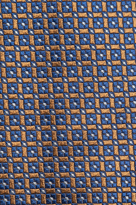 Галстук из шелка с цветным орнаментом для мужчин бренда Meucci (Италия), арт. EKM212202-64 - фото. Цвет: Синий, коричневый, орнамент. Купить в интернет-магазине https://shop.meucci.ru
