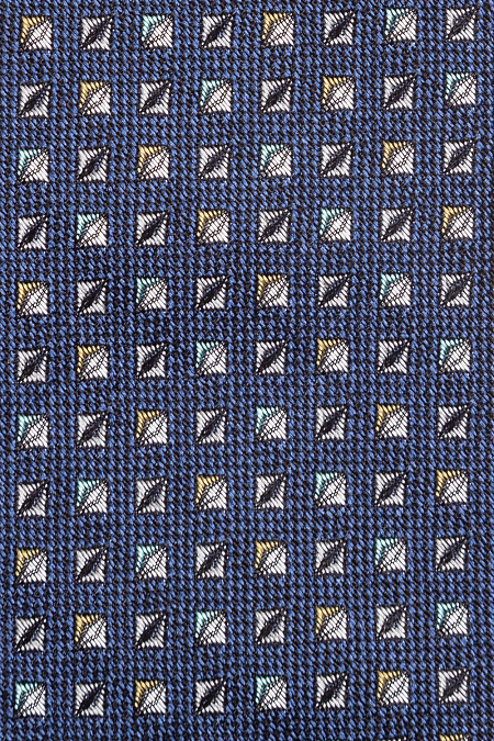 Галстук из шелка для мужчин бренда Meucci (Италия), арт. 40018/1 - фото. Цвет: Синий с принтом. Купить в интернет-магазине https://shop.meucci.ru
