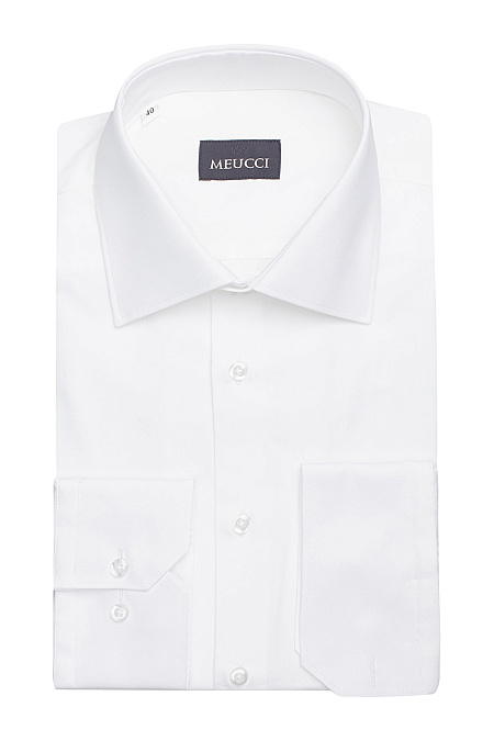 Модная мужская рубашка белая с универсальным манжетом арт. SL 902020 RLA BAS 0191/182010 от Meucci (Италия) - фото. Цвет: Белый, микродизайн. Купить в интернет-магазине https://shop.meucci.ru

