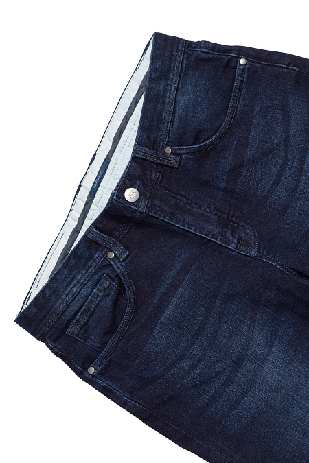 Мужские брендовые джинсы темно-синие зауженные книзу арт. NLTR SL 1917 Meucci (Италия) - фото. Цвет: Темно-синий. Купить в интернет-магазине https://shop.meucci.ru
